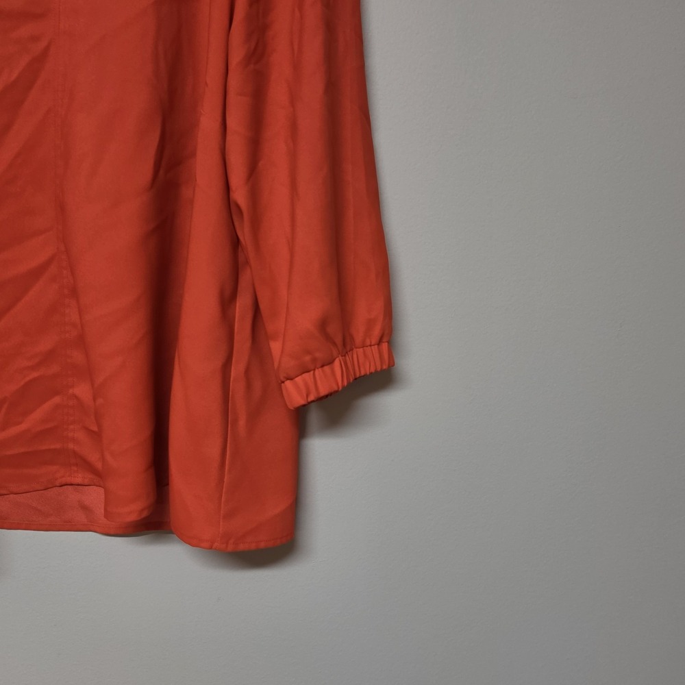 Tuckernuck Hollis Top Women XL Poppy Red V Neck Puff Sleeve Blouse Tunic - Picture 2 of 6